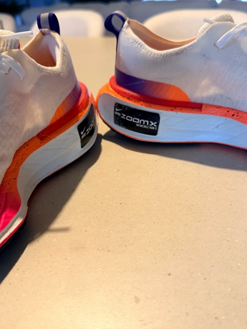 Nike Women’s Invincible Run 3 White with Pink and Orange Accents - Picture 8 of 8